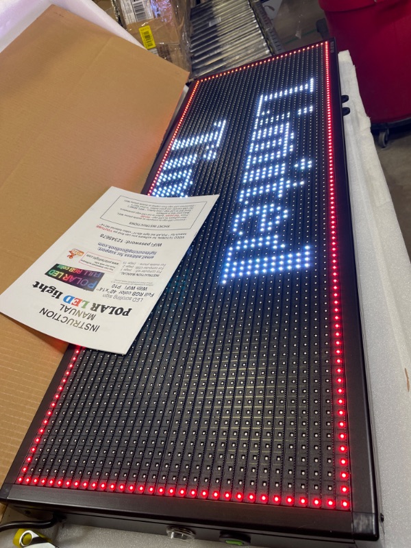 Photo 2 of LED sign OUTDOOR 40" x 14" WiFi P10 resolution, full LED RGB color sign with high resolution P10 96x32 dots and new SMD light technology. Perfect solution for advertising
