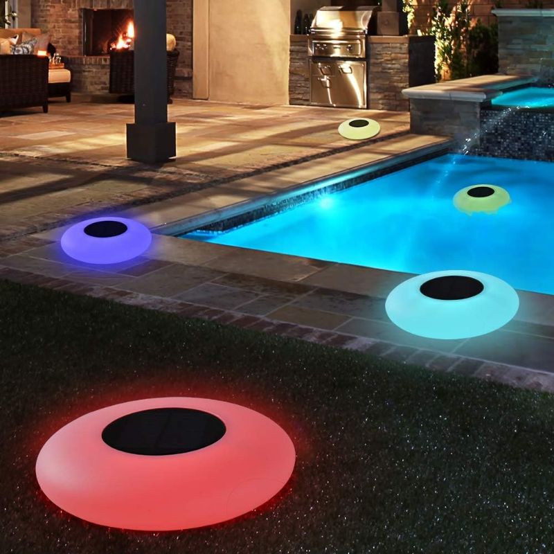 Photo 1 of Swimming Pool Lights Solar Floating Light with Multi-Color LED Waterproof Outdoor Garden Lights