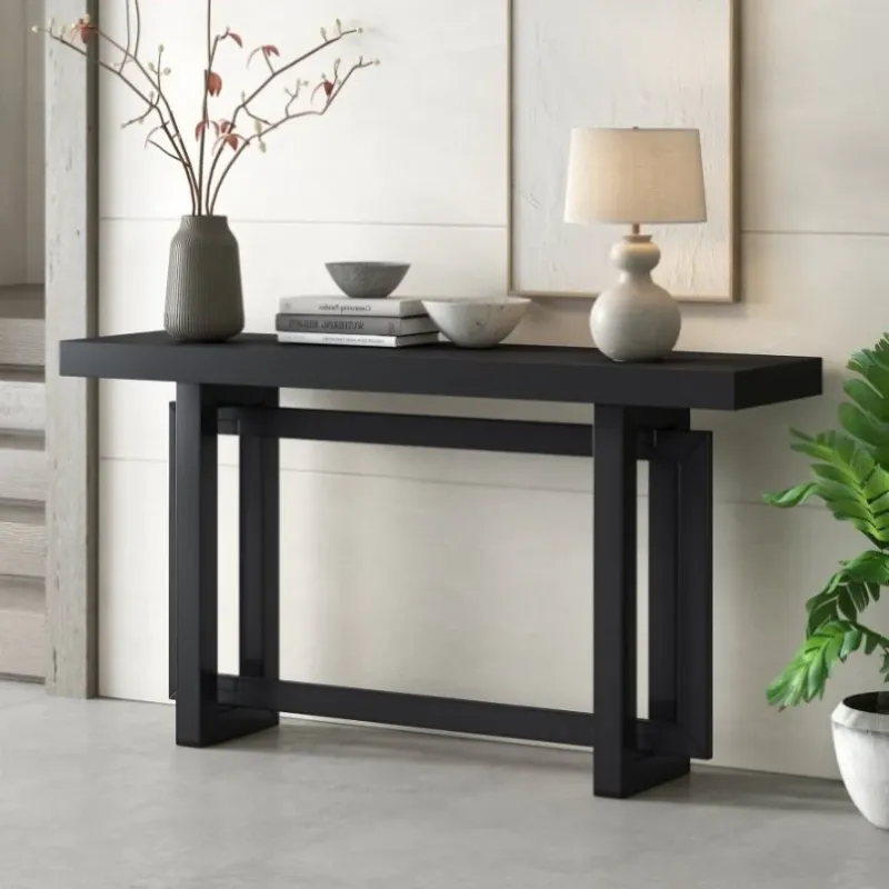 Photo 1 of ZNTS U_STYLE Contemporary Console with Industrial-inspired Concrete Wood Top, Extra Long Entryway WF305653AAB
