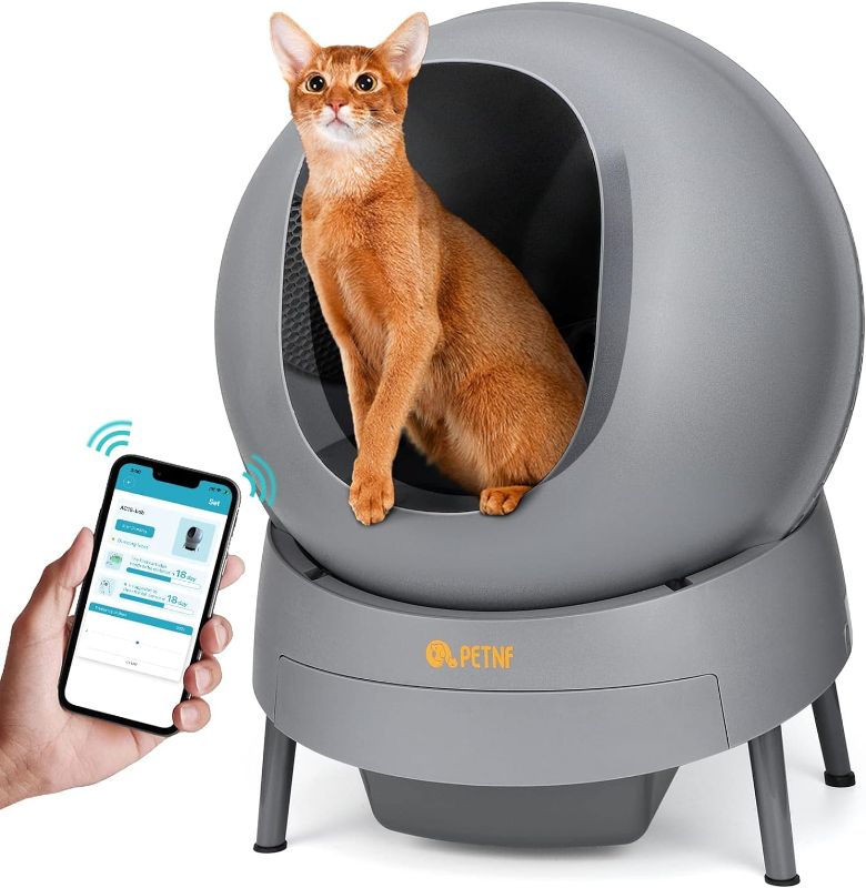 Photo 1 of PETNF Self Cleaning Cat Litter Box,No More Scooping Automatic Cat Litter Box with Infra-Red Sensor System,Excellent Odor Removal,Ultra-Quiet Electric Automatic Kitty Litter Boxes for Multiple Cats