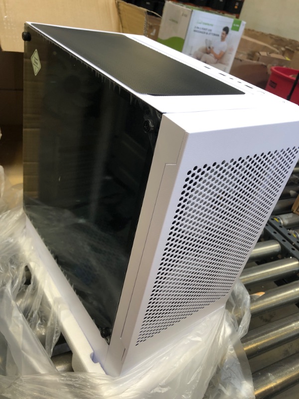 Photo 2 of GAMDIAS White RGB Gaming ATX Mid Tower Computer PC Case with Side Tempered Glass and Excellent Airflow Design & 3 Built-in 120mm ARGB Fans… GD-TALOS E3 MESH WH