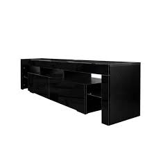 Photo 1 of Wood Black TV Stand Cabinet Media Console Table Fits TV's up to 80 in 