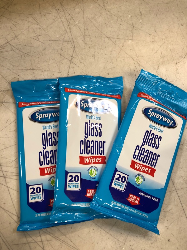 Photo 2 of 3PACK  Sprayway Fresh Scent Glass Cleaner 20 pk Wipes