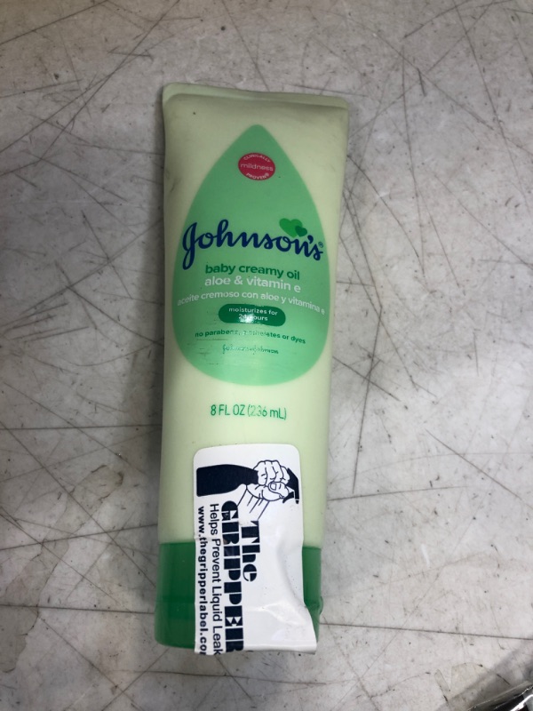 Photo 2 of Johnson's Baby Creamy Oil with Aloe & Vitamin E for Delicate Skin, Non-Greasy Moisturizing Baby Body Lotion for Soft Skin, Hypoallergenic & Free of Parabens, Phthalates, & Dyes, 8 Fl. Oz 8 Fl Oz (Pack of 1)