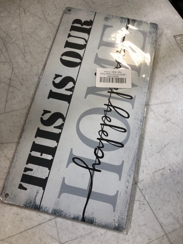 Photo 1 of This Is Our Happy Place Inspirational Hanging Wood Decor Sign, Printed Wood Wall Art Sign, Wood Sign, Hanging Door Signs, Wood Sign Home Decor, Signs Gift for Home Decor