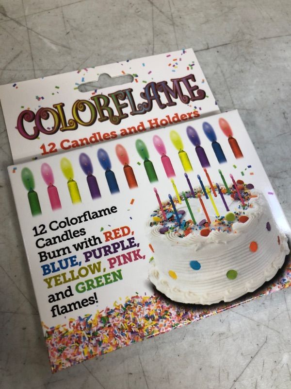 Photo 2 of Colorflame Birthday Candles with Colored Flames - Birthday, Party, Cake Decor - 12 Candles Per Box