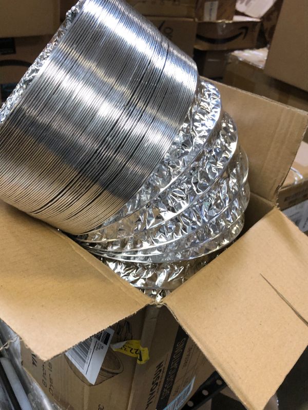 Photo 2 of 6 in. x 8 ft. Aluminum Flexible Dryer Vent Hose WITH 2 Clamps for HVAC Ventilation
