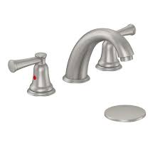 Photo 1 of Lisbon 8 in. Widespread 2-Handle Bathroom Faucet in Brushed Nickel
