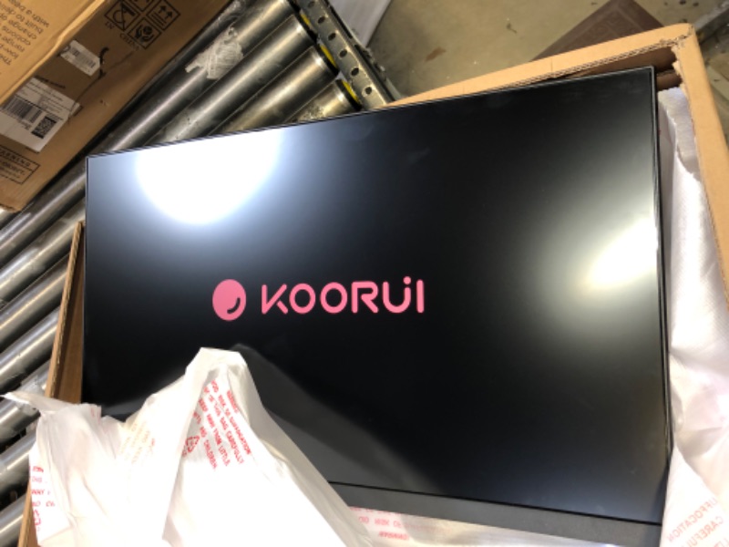 Photo 2 of KOORUI 24 Inch Computer Monitor Full HD 1920 x 1080p VA Display 75Hz 3000:1 Contrast Ratio with HDMI, VGA, Frameless, 75 x 75 mm VESA Mountable, Ergonomic Tilt, Black