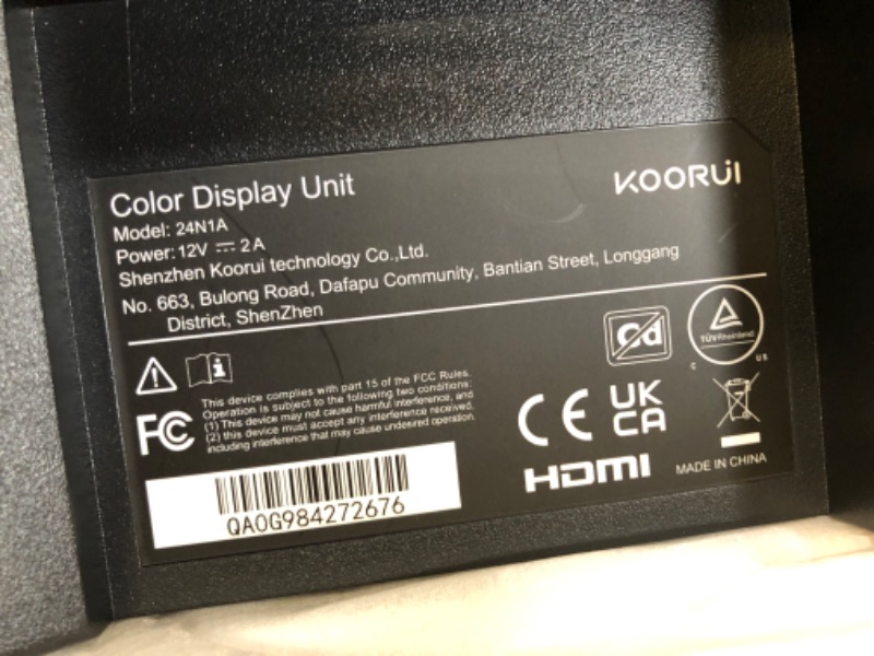 Photo 3 of KOORUI 24 Inch Computer Monitor Full HD 1920 x 1080p VA Display 75Hz 3000:1 Contrast Ratio with HDMI, VGA, Frameless, 75 x 75 mm VESA Mountable, Ergonomic Tilt, Black