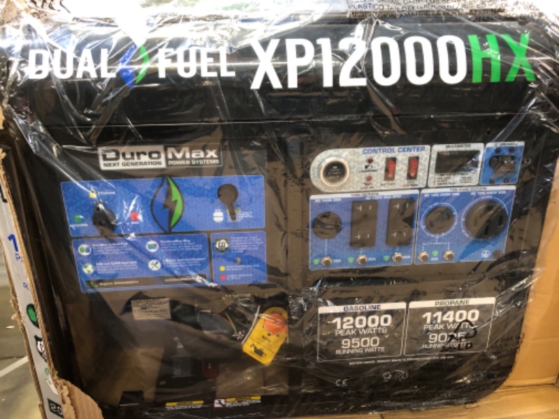 Photo 1 of 12000/9500-Watt Dual Fuel Electric Start Gasoline/Propane Portable Home Power Back Up Generator with CO Alert Shutdown