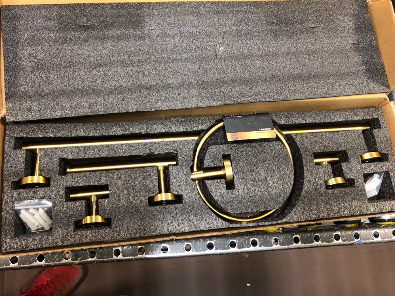 Photo 2 of 5-Piece Bathroom Hardware Set Brushed Gold