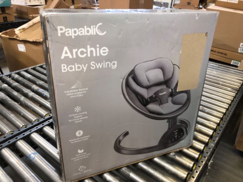 Photo 5 of BabyBond Baby Swings for Infants, Bluetooth Infant Swing with Music Speaker with 3 Seat Positions, 5 Point Harness Belt, 5 Speeds and Remote Control - Portable Baby Swing for Indoor and Outdoor
