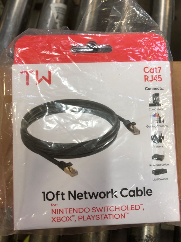 Photo 1 of TALK WORKS Network Cable Compatible W/Nintendo Switch OLED - 10 Ft/3 M Long, Cat7 RJ45 Ethernet Cable-Fast Transmission for Stable Internet Connection
