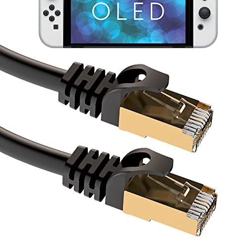 Photo 1 of TALK WORKS Network Cable Compatible W/Nintendo Switch OLED - 10 Ft/3 M Long, Cat7 RJ45 Ethernet Cable-Fast Transmission for Stable Internet Connection
