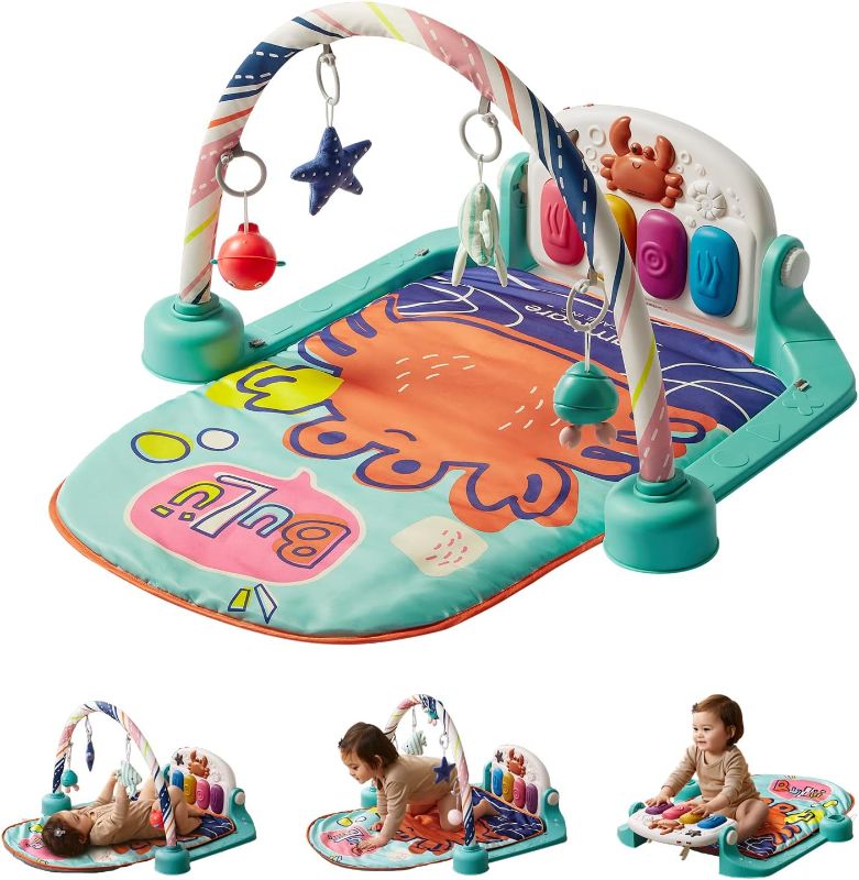 Photo 1 of bc babycare Baby Tummy Time Mat with Music Activity Play Gym Mat Kick and Play Piano for Newborn Toddler Boys Girl 0 3 6 9 12 Months
