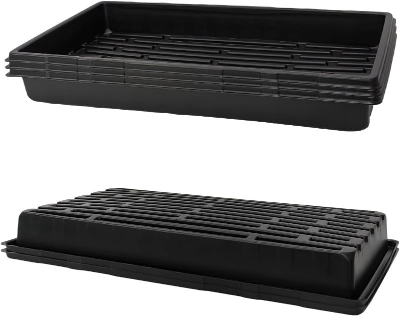 Photo 1 of 1020 Nursery Trays Sturdy Plastic Seeds Starter Grow Tray Farmer Self Seedling Tray for Transplantation Indoor Pots Standard 