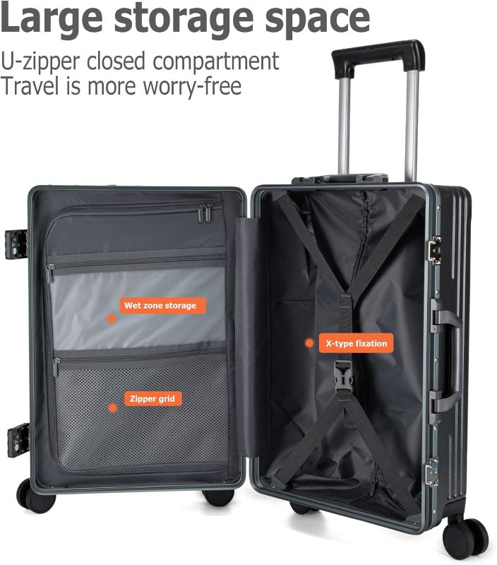 Photo 1 of  Aluminium Frame Hardside Expandable Spinner Wheel Luggage, Built-In TSA lock Carry on Suitcase,