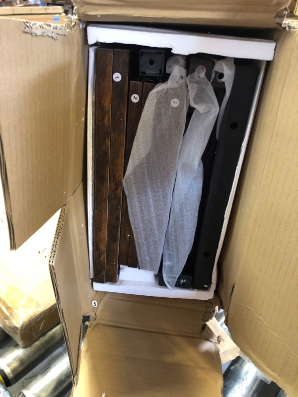 Photo 1 of VIVOHOME 55 Inch Narrow Console Table, Industrial Sofa Table with 3-Tier Storage Shelves, Metal Frame, Easy Assembly, for Entryway, Hallway, Living Room