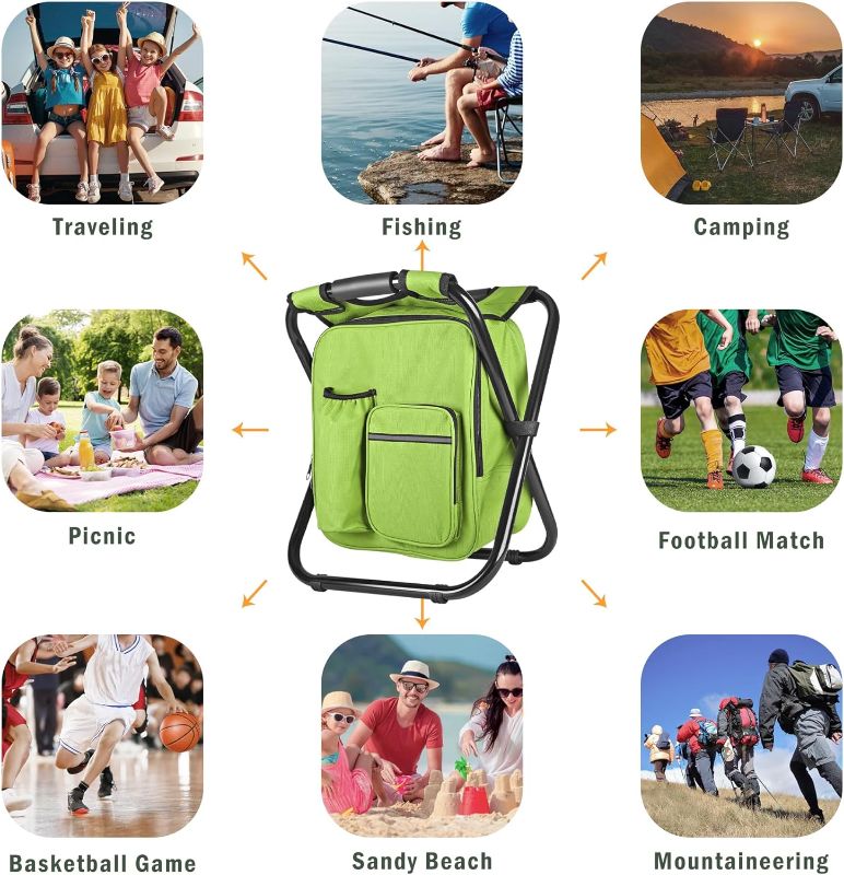 Photo 1 of  Portable Lightweight Stool Backpack Folding  Portable Lightweight Stool Backpack Folding  Grass Green 