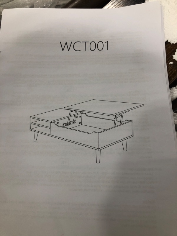 Photo 1 of IBUYKE Coffee Table, Lift Top Coffee Table with Hidden Compartment and Adjustable Storage Shelf, Rising Tabletop Dining Center Tables for Living Room Reception Room, Rustic Brown UWCT001H