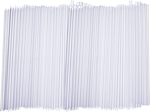 Photo 1 of [500 Pack] Disposable Plastic Drinking Straws - 7.75" High - Clear