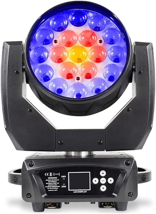 Photo 1 of 19x15W Zoom Beam Wash Moving Head Light for Stage Lighting Effect with RGBW 4in1 LED and DMX Control Dj Disco and Nightclub (1Pack)