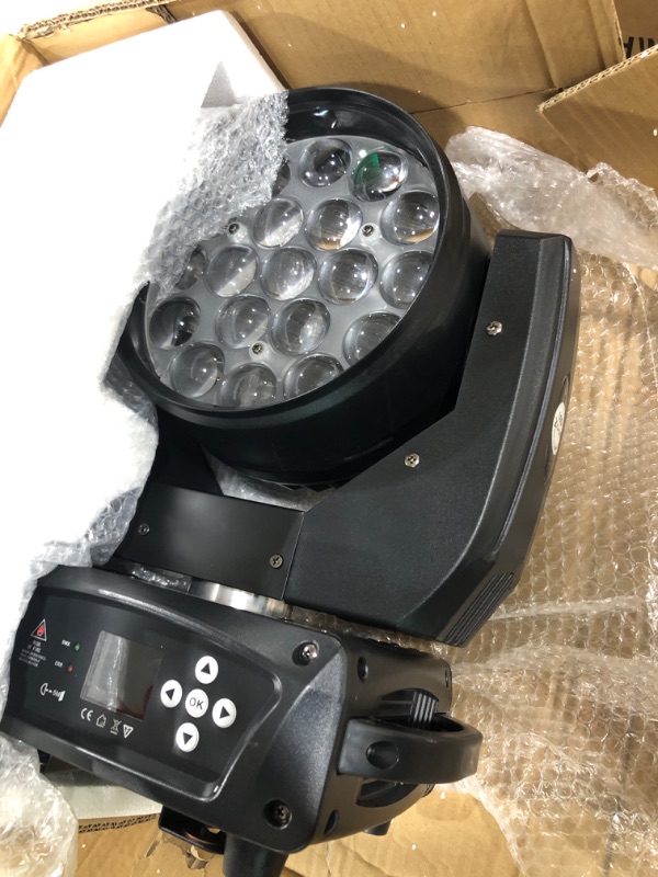 Photo 3 of 19x15W Zoom Beam Wash Moving Head Light for Stage Lighting Effect with RGBW 4in1 LED and DMX Control Dj Disco and Nightclub (1Pack)