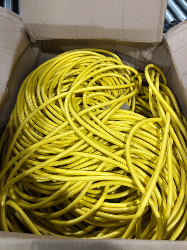 Photo 2 of 450 ft 12/3 Outdoor Extension Cord Waterproof Heavy Duty with Lighted End 12 Gauge 3 Prong, Flexible Cold-Resistant Long Power Cord Outside, 15Amp 1875W SJTW Yellow ETL Listed POWGRN 450FT Yellow