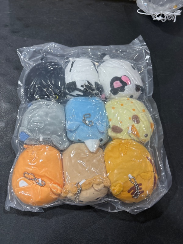 Photo 2 of Desdfcer 9PCS Mini Animal Plush Toy Set,Party Favors Plush,Small Stuffed Animal Keychain Bulk for Backpack,Claw Machine,Party Favors,Goodie Bags Fillers Mini Stuffed Animals 