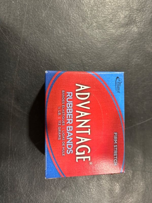 Photo 2 of Alliance Rubber 26129 Advantage Rubber Bands Size #12, 1/4 lb Box Contains Approx. 625 Bands (1 3/4" x 1/16", Natural Crepe) 1/4 Pound 1 3/4 x 1/16 inches