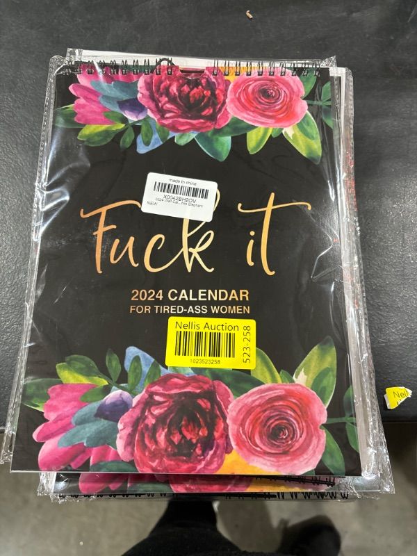 Photo 1 of 2024 Wall Calendar for Tired-Ass- Women, Fuck It Funny Novelty Monthly Calendar, Flower Calendar Memo, Handmade Home Office Hanging Calendar, Gag Gift for While Elephant