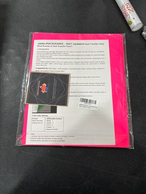 Photo 2 of HTVRONT Neon Pink HTV Heat Transfer Vinyl Bundle: 20 Pack 12" x 10" Neon Pink Iron on Vinyl for T-Shirt, Neon Pink Heat Transfer Vinyl for Cricut, Silhouette Cameo or Heat Press Machine…