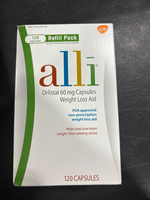 Photo 2 of alli Weight Loss Diet Pills, Orlistat 60 mg Capsules, Non Prescription Weight Loss Aid, 120 Count Refill Pack