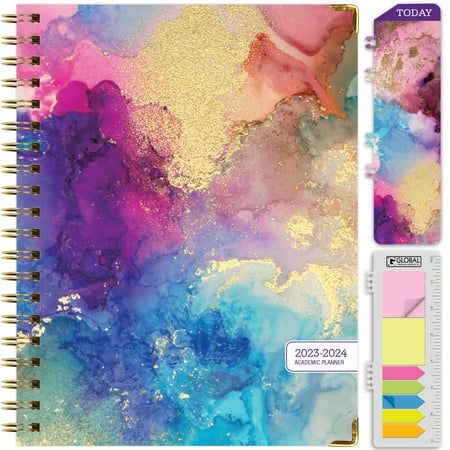 Photo 1 of Hardcover Academic Year 2023-2024 Planner (June 2023 Through July 2024) 8.5 X11 Large Daily Weekly Monthly Planner Yearly Agenda. Bookmark Pocket
