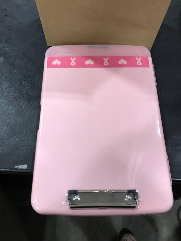 Photo 1 of Plastic Clipboard with Storage, Heavy Duty 8.5x11 Clipboards with Pen Holder, High Capacity Clipboard Folder - Side Opening Nursing Clip Box for Teacher, Coaches, School & Office Supplies, Pink