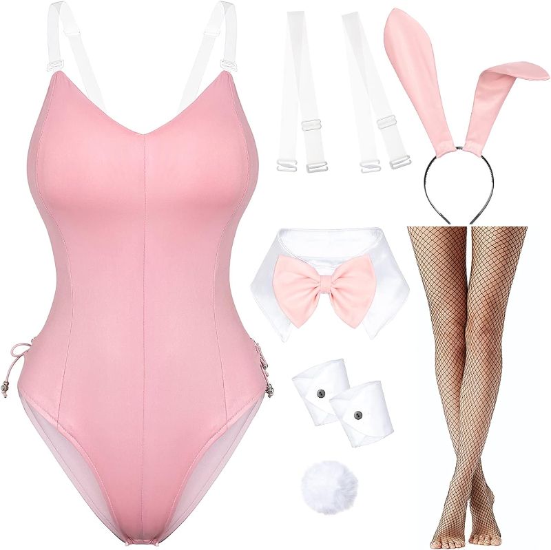 Photo 1 of Bunny Sexy Halloween Costumes for Women,Bunny Costume Women,Bunny Costume Sexy Bunny Costumes for Women,Bunny Girl Senpai Cosplay,Bunny Suit, Bunny Cosplay Costumes for Women Plus Size Pink XL