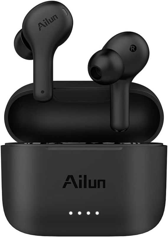 Photo 1 of Ailun True Wireless Earbuds with ENC Noise Cancelling Bluetooth Earphones for HD in-Ear Stereo Calls Touch Control Sport Headphones Waterproof Fitness Earbuds USB-C Charging 20H Playtime (Black)
