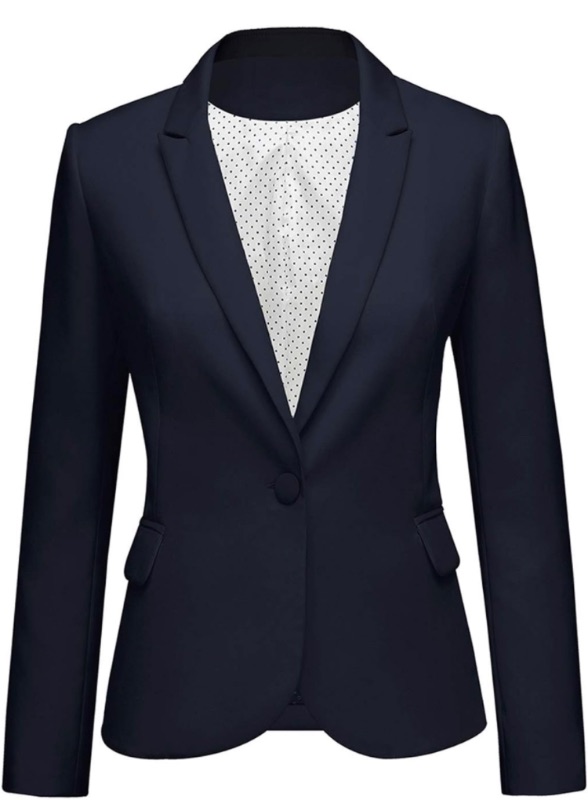 Photo 1 of GRAPENT Women's Business Casual Pockets Work Office Blazer Back Slit Jacket Suit XS