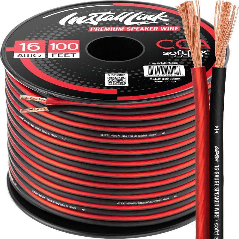 Photo 1 of 16 AWG Gauge Speaker Wire Cable Stereo, Car or Home Theater, CCA (75Feet) by Install Link
