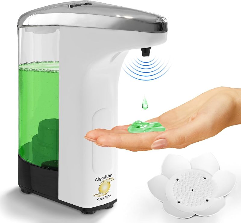 Photo 1 of Algorithm Safety - Automatic Soap Dispenser 11 oz with Adjustable Soap Dispensing Volume Control - Battery Operated Touchless Liquid Hand Soap Dispenser for Bathroom and Kitchen Sink 