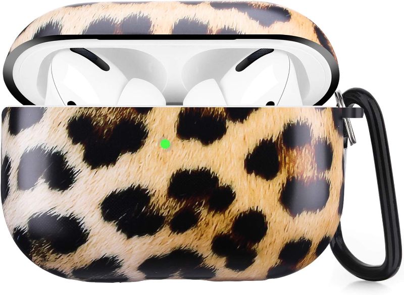 Photo 1 of Happypapa Airpods Pro Case Designed for Apple AirPods Pro Full Protective Case Cover with Keychain Cute Girls Men Durable Shockproof Anti Lost Case for Airpods Charging Case (Leopard)
