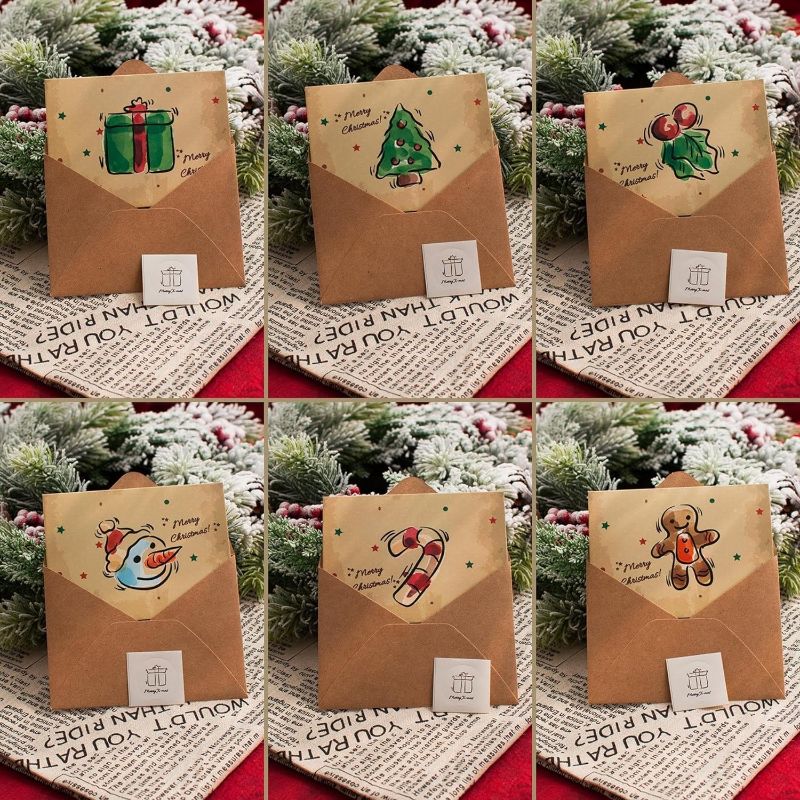 Photo 1 of DPGrazzt 6PCS Christmas Greeting Cards, 6 Assorted Designs Merry Christmas Cards with Envelopes, New Years Greeting Cards, Perfect to Send Warm Holiday Wishes to Friends and Family
