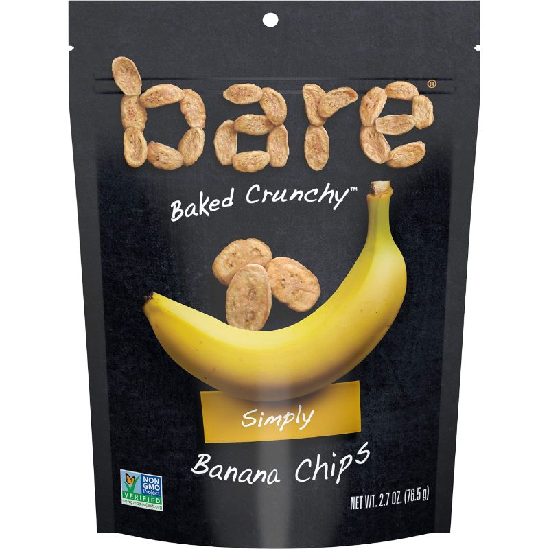 Photo 1 of 2 PACK- Bare Baked Crunchy Banana Chips, Simply Banana, Gluten Free, 2.7 Ounce Bag, 6 Count 6pk Simply Banana- EXP 12/2024