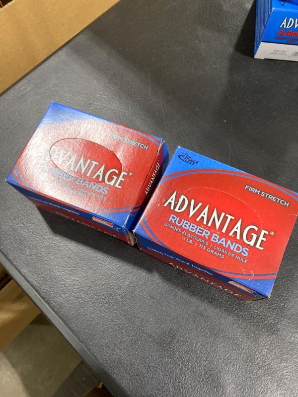 Photo 2 of 2 PACK Alliance Rubber 26629 Advantage Rubber Bands Size #62, 1/4 lb Box Contains Approx. 112 Bands (2 1/2" x 1/4", Natural Crepe) 1/4 Pound 2/12 x 1/4 inches