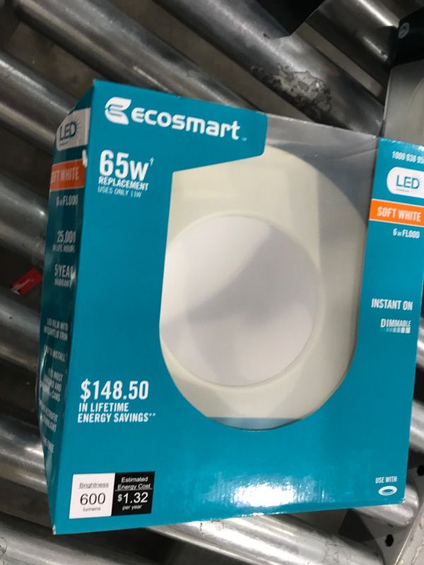 Photo 2 of EcoSmart 65W Equivalent Soft White (2700K) Dimmable LED Indirect Recessed Bulb