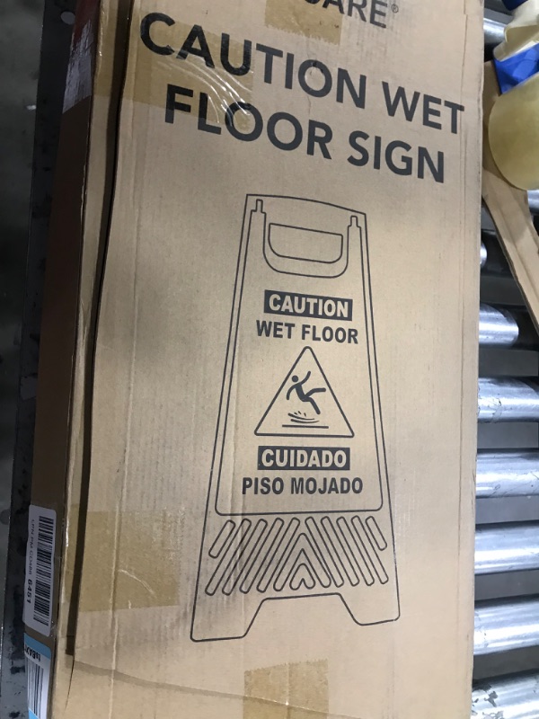 Photo 3 of XPCARE 4-Pack Caution Wet Floor Sign,Bilingual Warning Signs,2-Sided Fold-Out,A Frame Safety Wet Floor Signs Commercial,24 Inches,Yellow