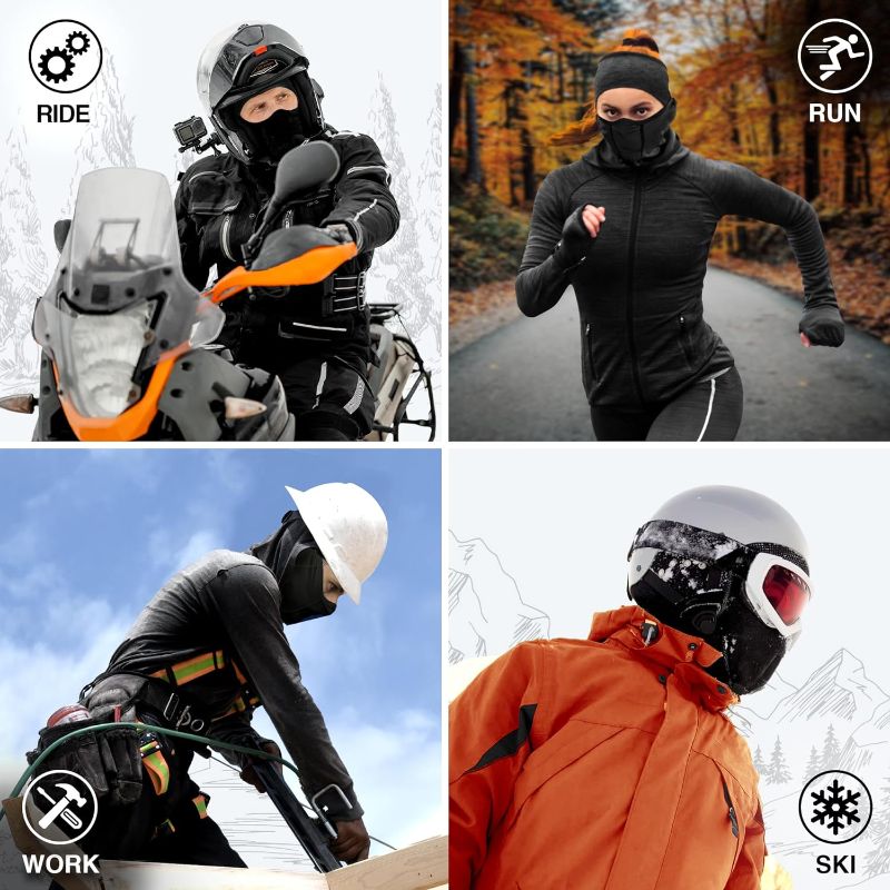 Photo 1 of AIWOLU Balaclava Ski Mask Warm Winter Face Mask Thermal for Cold Weather Skiing Snowboarding Motorcycling Men Women