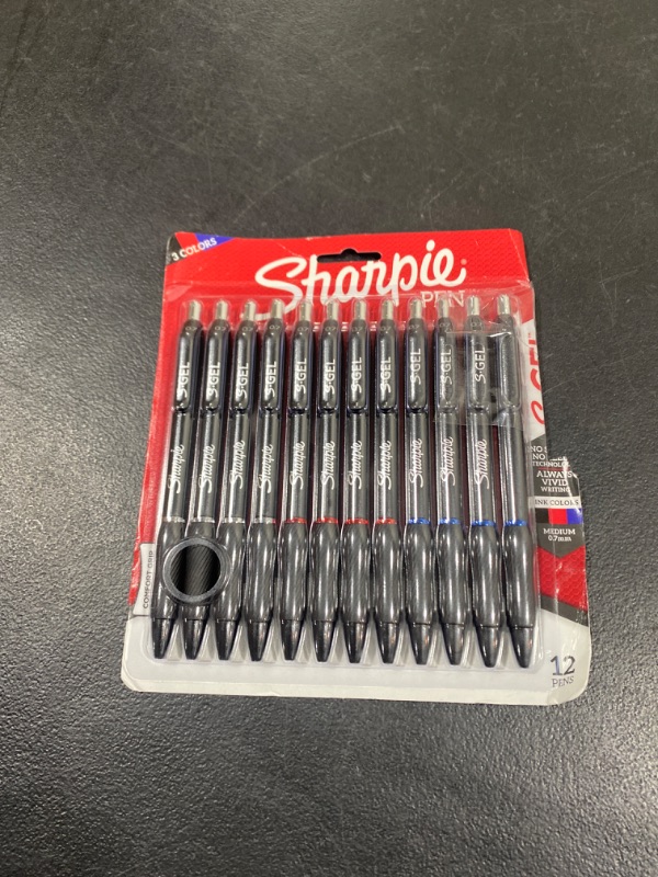 Photo 2 of Sharpie S-Gel - Rollerball pen - black, red, blue - gel ink - 0.7 mm - medium - retractable (pack of 12)