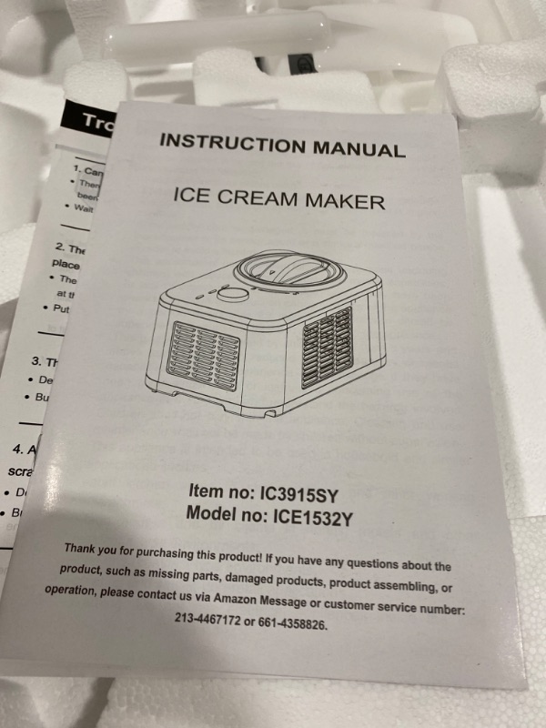 Photo 3 of COWSAR Ice Cream Maker,1.6Quart Automatic Ice Cream Maker,No Pre-Freezing,Automatic Ice Cream Maker with Compressor,Frozen Yogurt Machine with Removable Ice Cream Bowl,Keep Cool Function (CH-IC3915Y) IC3915SY 1.6 Quart